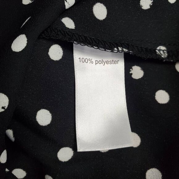 Maurices Black White Polka Dot Sheer Blouse Women’s Medium - Picture 6 of 7